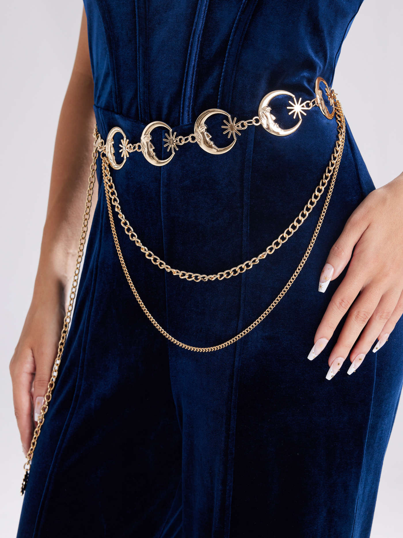 Whimsigoth Star & Moon Layered Waist Chain | Cider