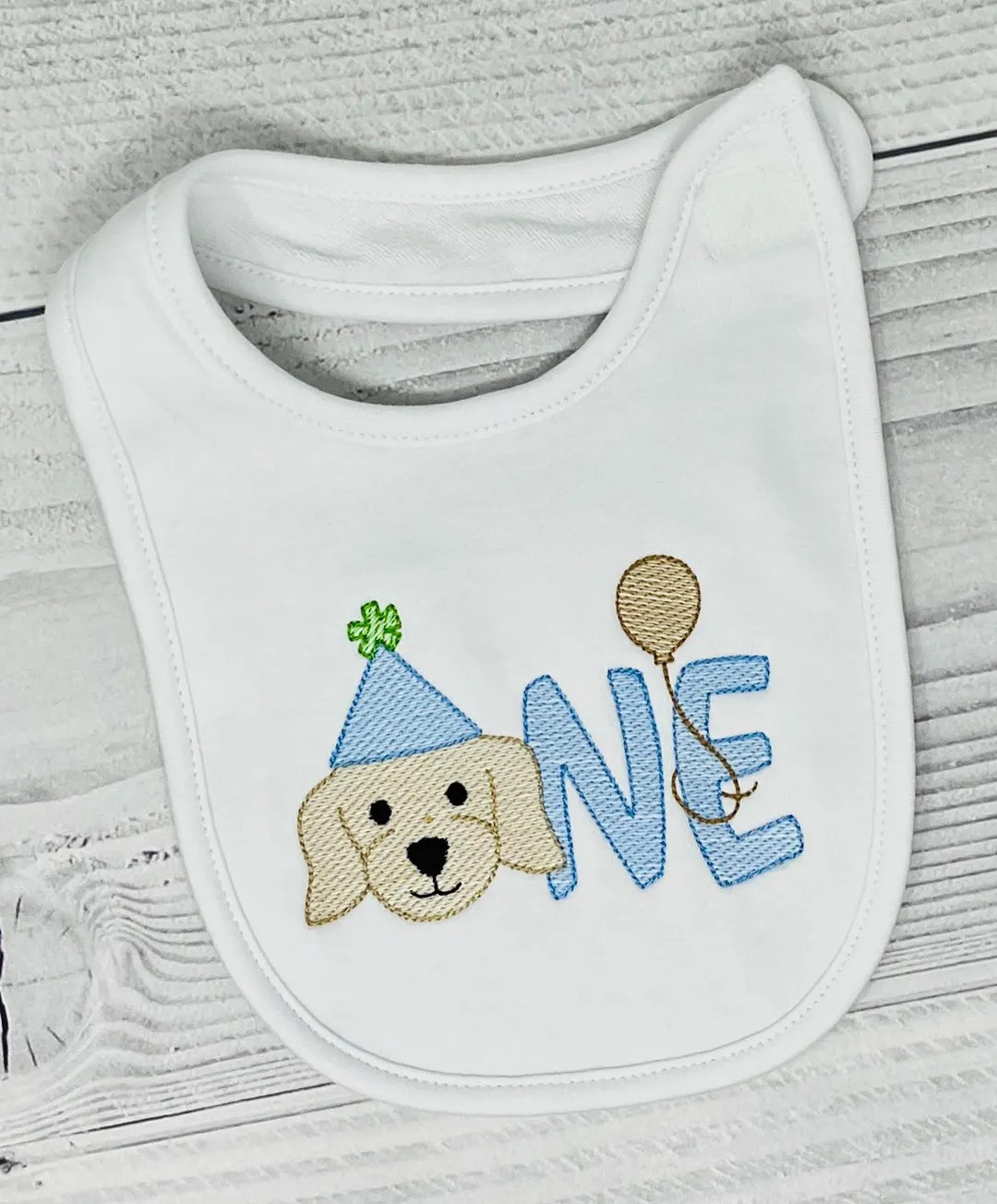 Baby 1st Birthday Bib, Puppy themed first Birthday Bib, Embroidered Birthday Bib | Etsy (US)