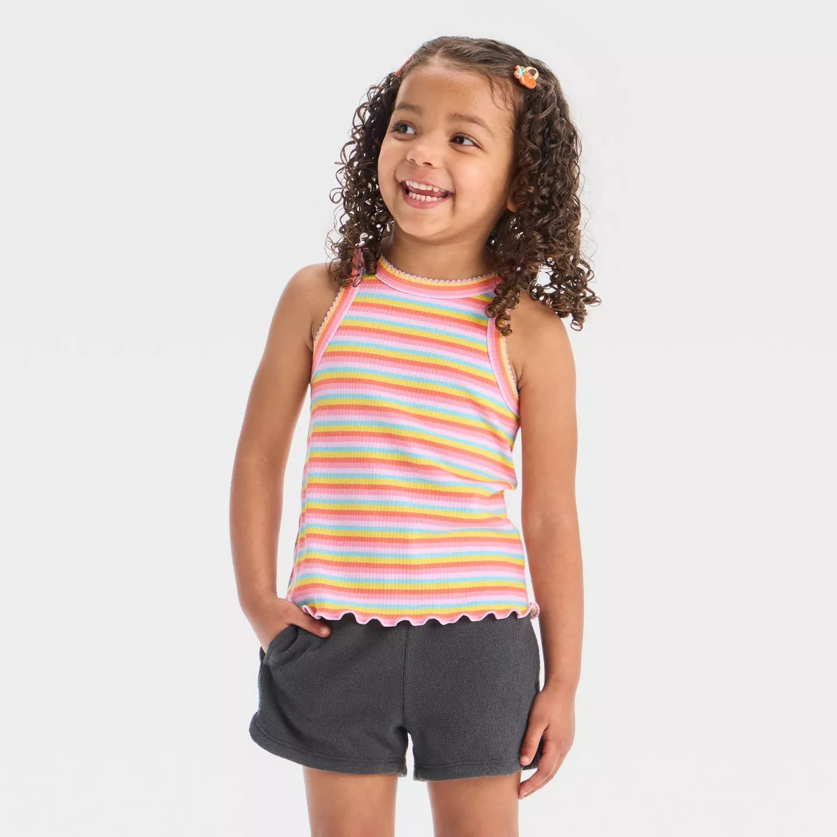 Toddler Girls' Striped Ribbed T-Shirt - Cat & Jack™ | Target