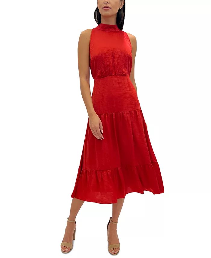 Sam Edelman Women's High-Neck Sleeveless Chiffon Dress & Reviews - Dresses - Women - Macy's | Macys (US)
