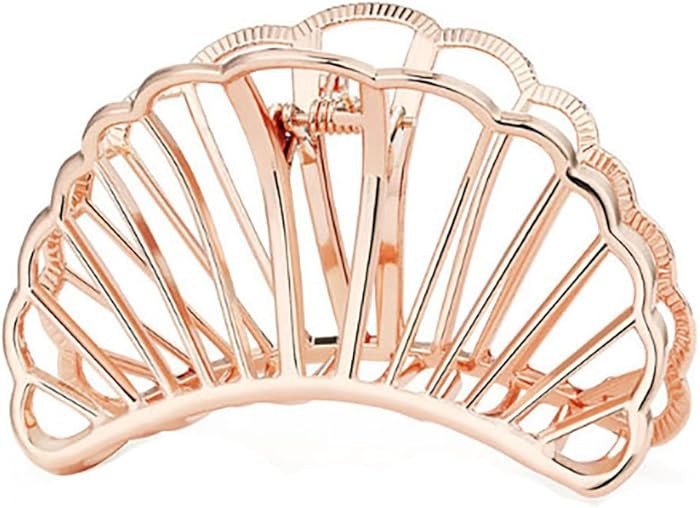 Vintage Simple Hollow Metal Sector Large Hair Claw Jaw Clips - Women Lady Alloy Ponytail Holder H... | Amazon (US)