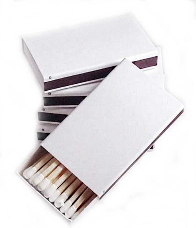 Party Favors Plus 50 Plain White Cover Wooden Matches Box Matches | Amazon (US)