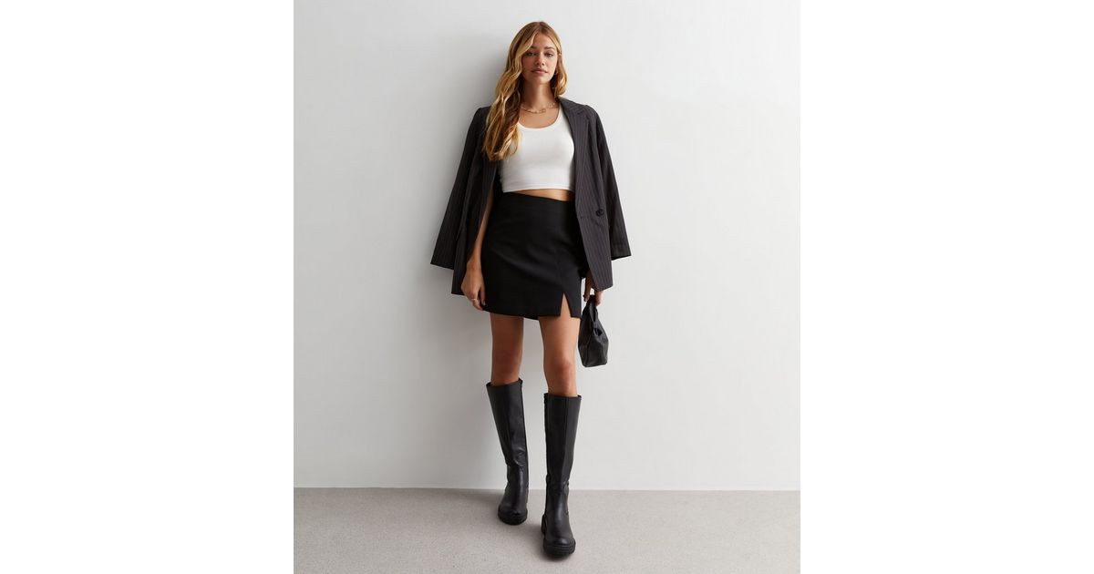 Black Split Hem Mini Skirt
						
						Add to Saved Items
						Remove from Saved Items | New Look (UK)
