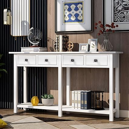 Merax Narrow Console Sofa Table Sideboard with Drawers and Long Shelf for Living Room, Entryway/H... | Amazon (US)