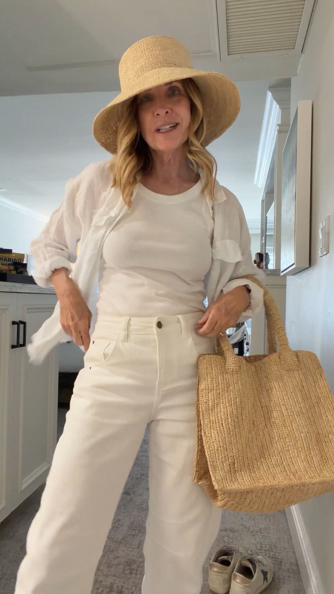 Love an all white look for spring and summer. White pants, a linen shirt, raffia hat, and matching bag… easy, timeless, and always chic. 🤍 Who else loves a fresh all white moment?

#LTKSeasonal #LTKTravel #LTKOver40