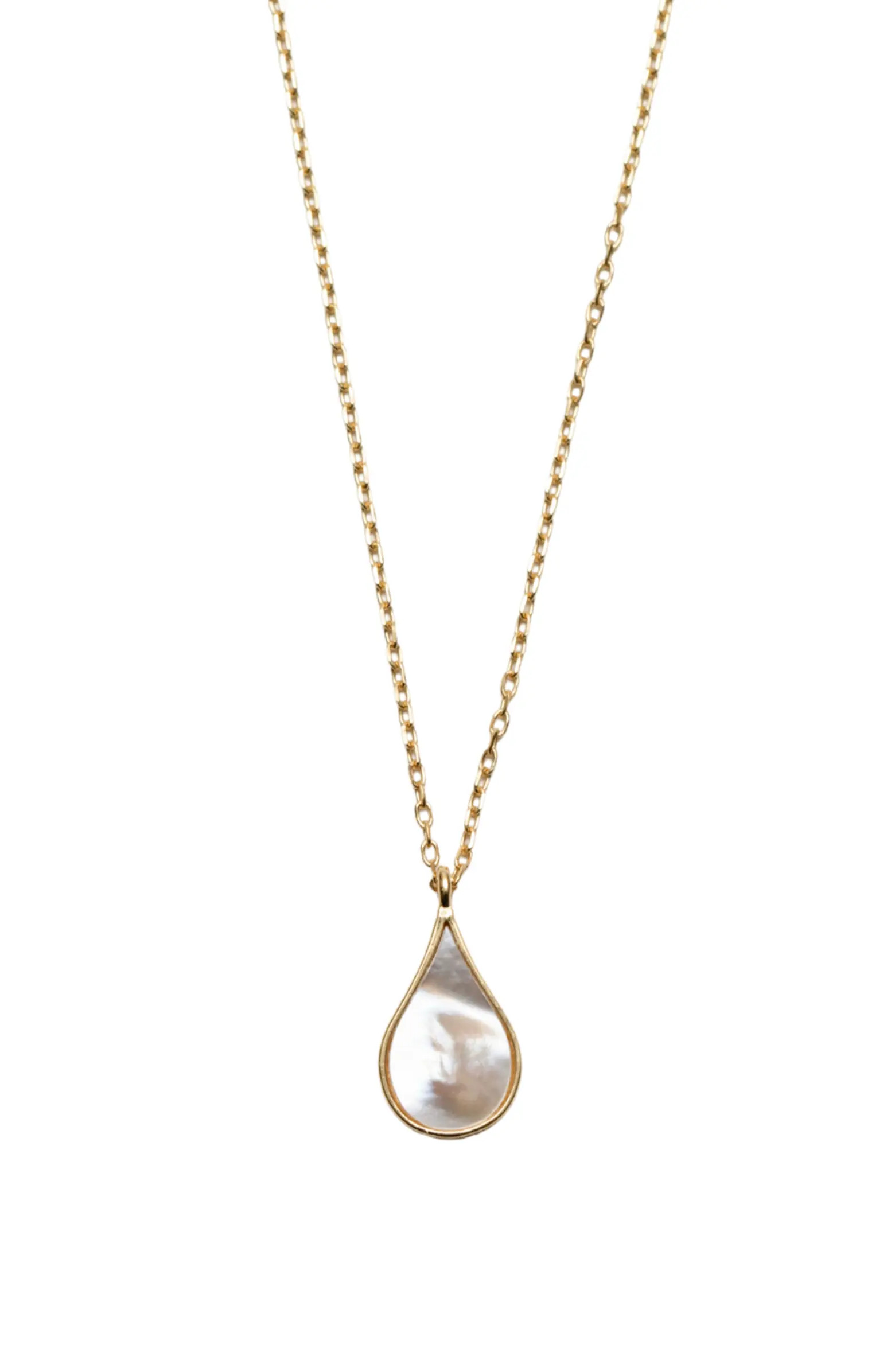 Elongated Mother-of-Pearl Teardrop Pendant Necklace | Nordstrom