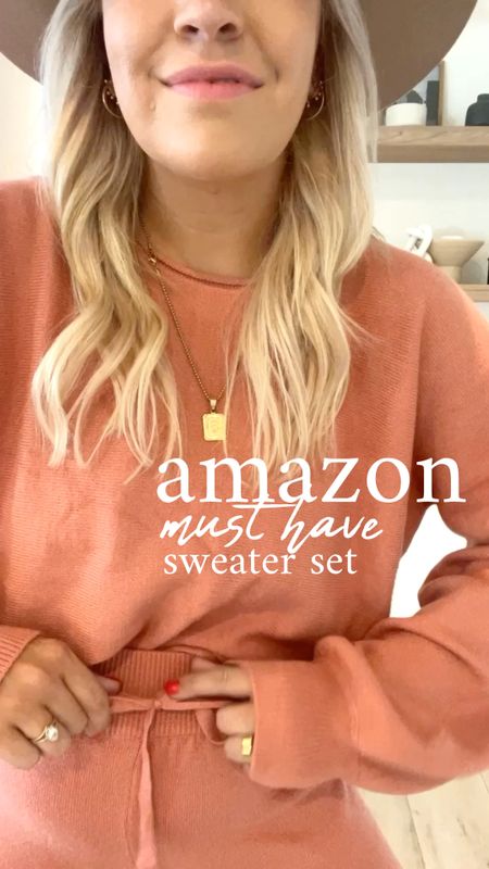 Amazon sweater set you will be wearing all fall and winter! Comes in several colors!!