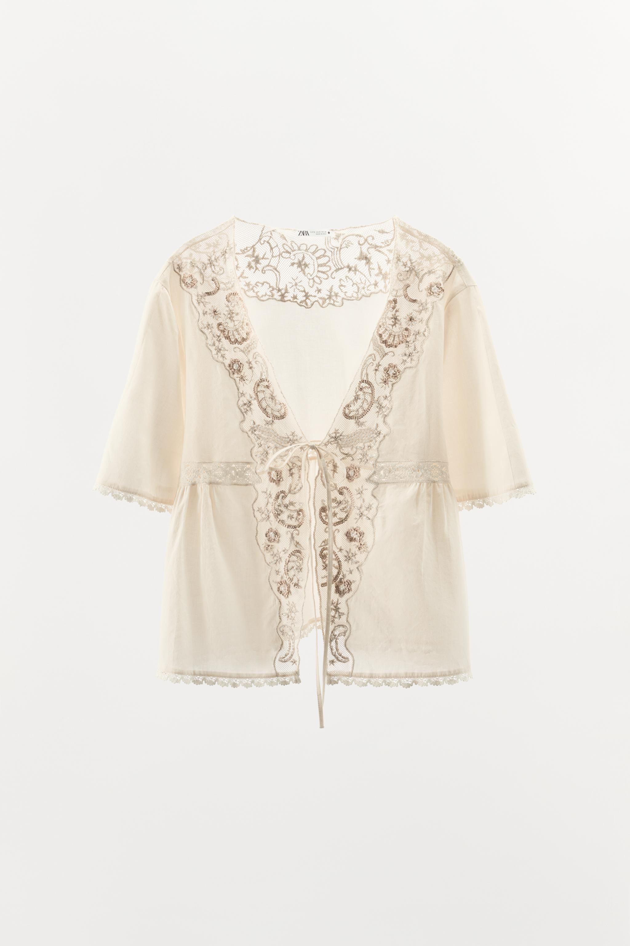 LIMITED EDITION EMBROIDERED BEADED TOP | Zara US