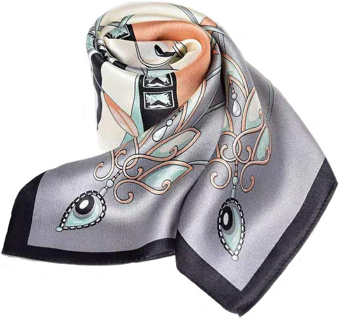 ANDANTINO 100% Pure Mulberry Silk Square Scarf for Hair-27'' Women Men Natural Silk Neckerchief D... | Amazon (US)