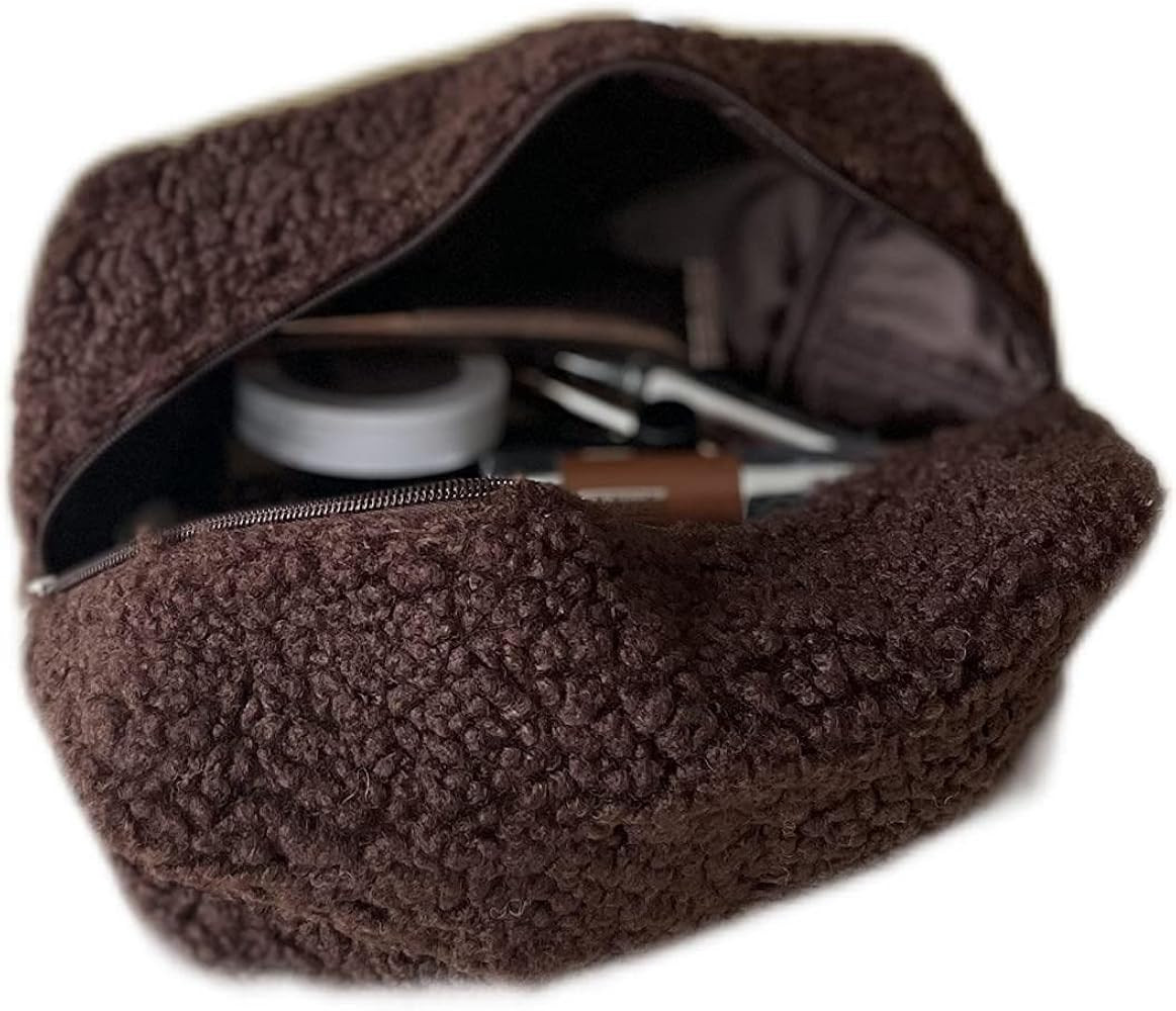 Boucle Cosmetics Toiletry Makeup Bag Large Aesthetic Makeup Travel Accessories Gift Idea (Chocola... | Amazon (US)