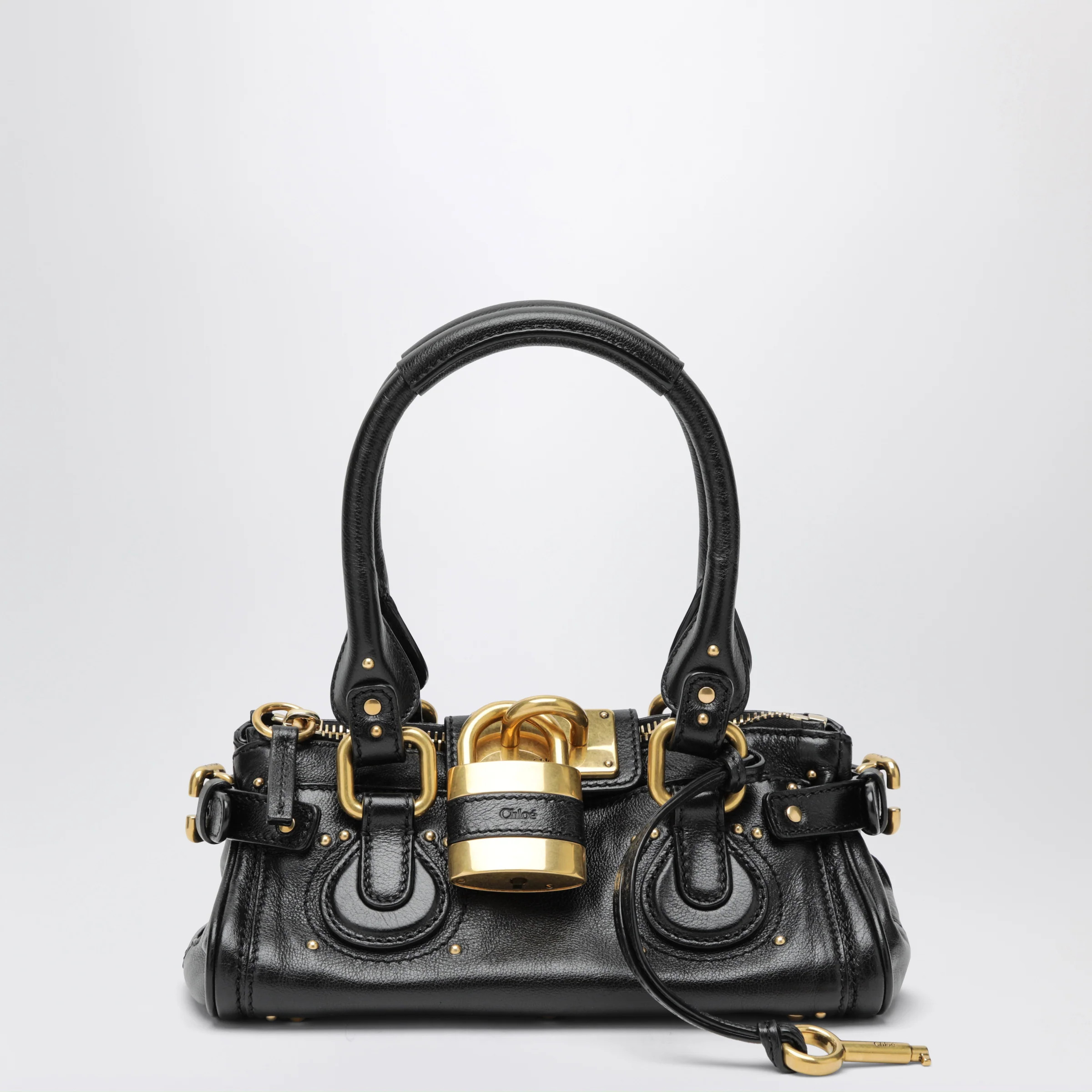 Small black Paddington leather bag | The Double F