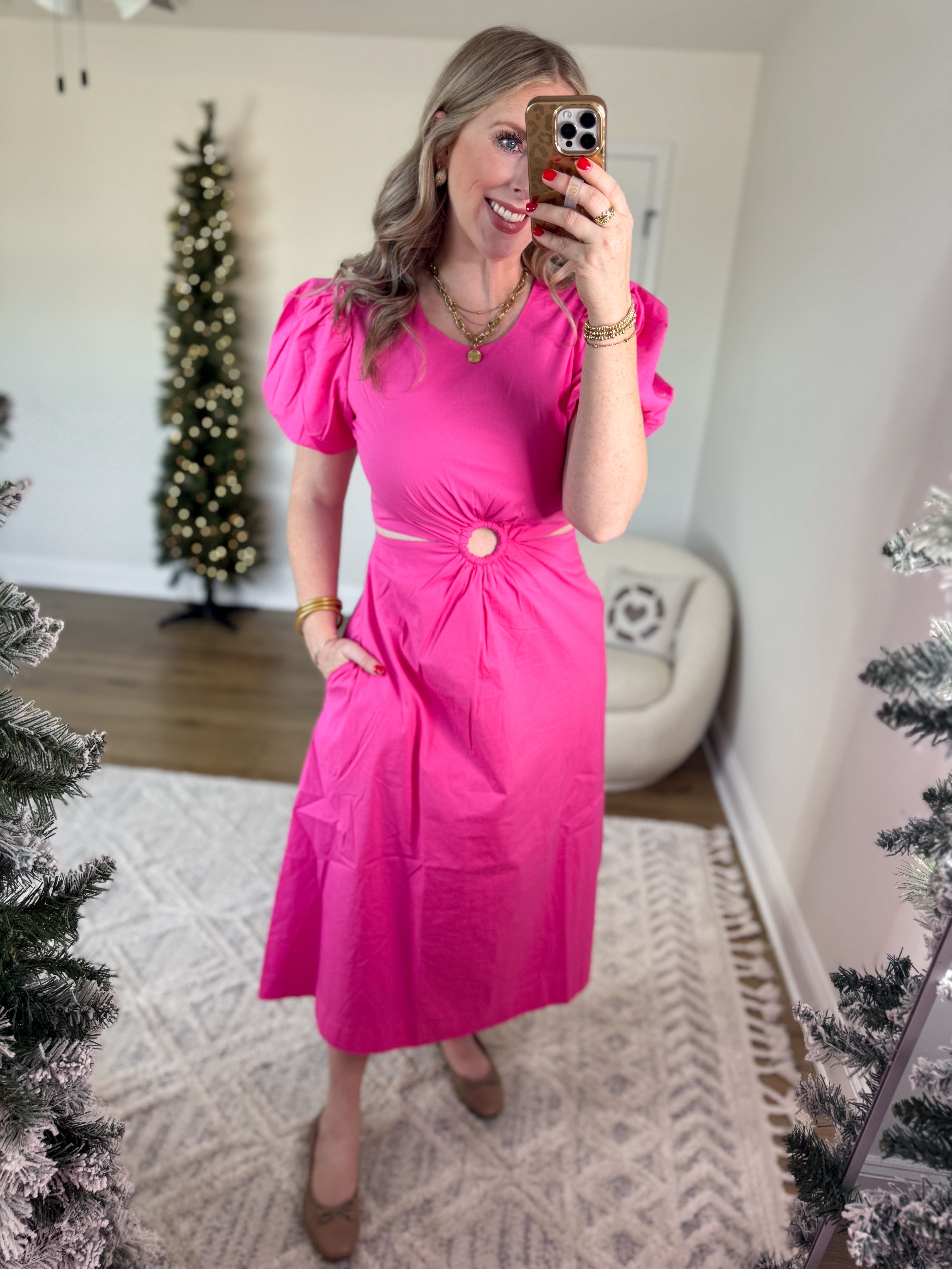 Weekend Walmart Wins try on
Pink midi dress with cut outs- medium 

#LTKStyleTip #LTKSeasonal #LTKFindsUnder50
