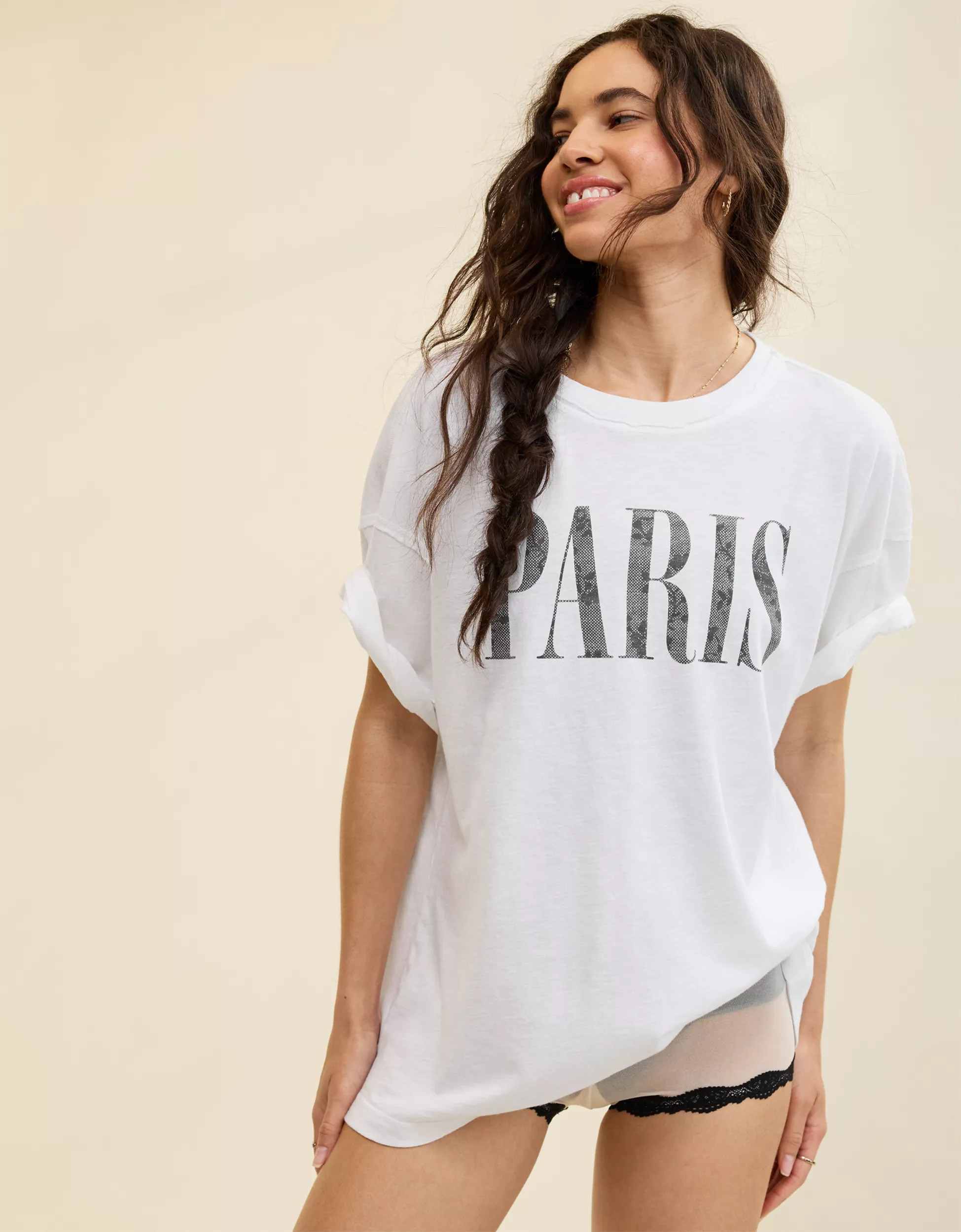Aerie Crew Oversized Boyfriend T-Shirt | American Eagle Outfitters (US & CA)