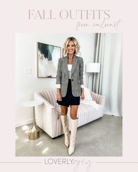 Walmart new arrivals I’m loving! This plaid blazer is perfect for work or play 👏 I am wearing an XS in these pieces! 

Loverly Grey, fall outfit idea 

#LTKstyletip #LTKFind #LTKSeasonal