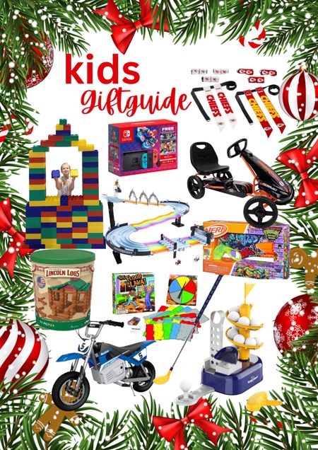 Kids gift guide, kids toys, ketcar, nerf gun, kids games, building blocks 

#LTKkids #LTKGiftGuide #LTKfindsunder100