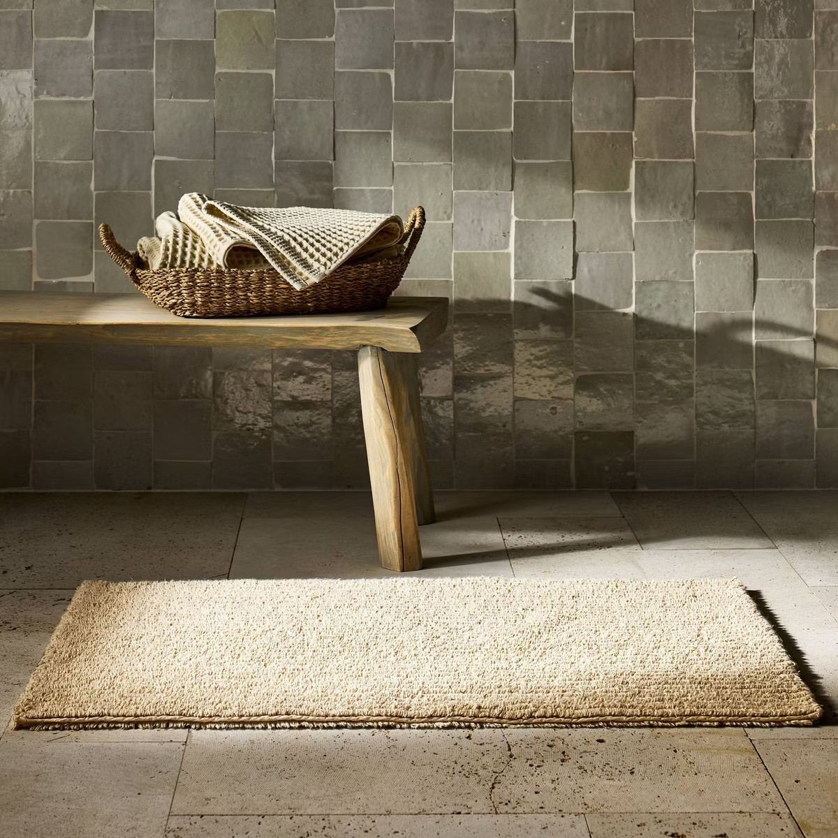 21"x34" Organic Melange Reversible Bath Rug Natural - Casaluna™ | Target