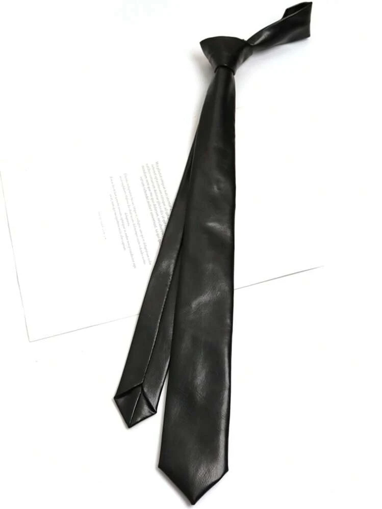 1pc PU Leather Necktie, Suitable For Street, Casual, Party And Gift Men Necktie | SHEIN
