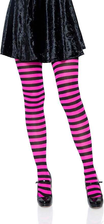 Leg Avenue Women's Nylon Striped Tights | Amazon (US)