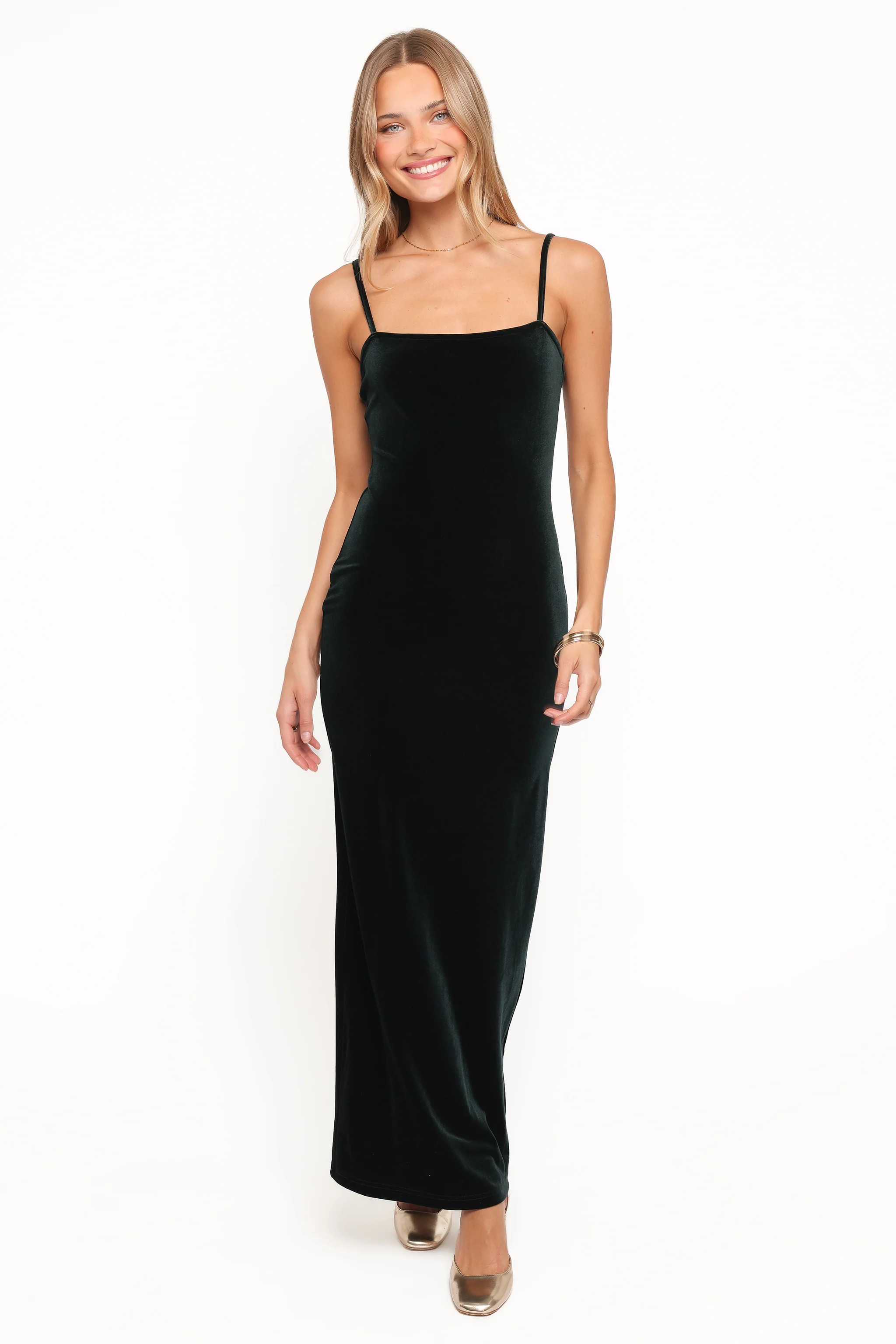 Everlee Maxi Dress - Emerald Velvet | Petal & Pup (US)