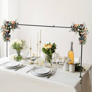 78 in. x 39 in. Black Adjustable Metal Table Arch Stand Dining Room Party Birthday Table Decorati... | The Home Depot