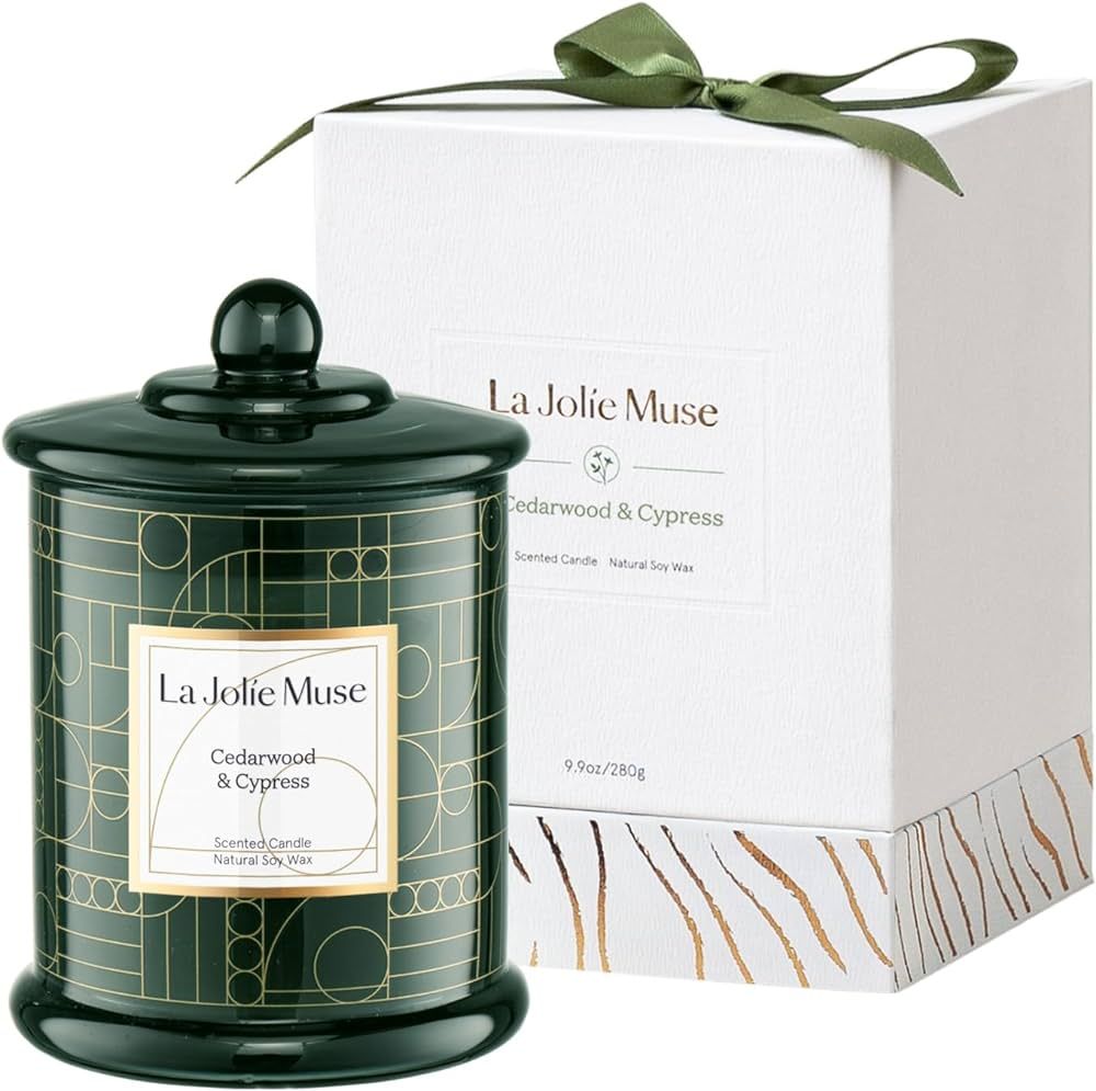 LA JOLIE MUSE Christmas Candle, Cedarwood & Cypress Candle, Holiday Candle Gifts, 75 Hours Long B... | Amazon (US)