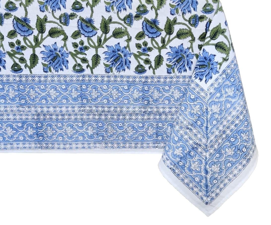 ATOSII 'Taj' 100% Cotton Fall Tablecloth, Handblock Floral Print Rectangle Table Cloth Linen for ... | Amazon (US)
