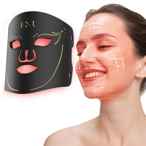 BNU Red Light Therapy for Face, 7 Modes Light Therapy Portable Led Face Mask with 105 LED Beads, 1500mAh Remote Control, Timing Function, 850NM Infrared & Red Light Therapy at Home | Amazon (US)