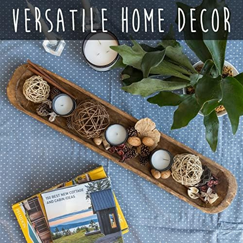 Decorative Wooden Dough Bowls Decor 30 Inch, Wood Long Dough Bowls Large, Wooden Dough Bowls Long... | Amazon (US)