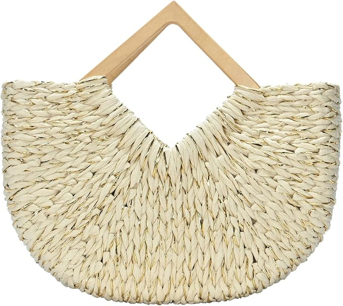 MMS Brands Miztique Women's Aria Tote, Tote Bag for Women, Purses and Handbags, Winged Straw Tote... | Amazon (US)