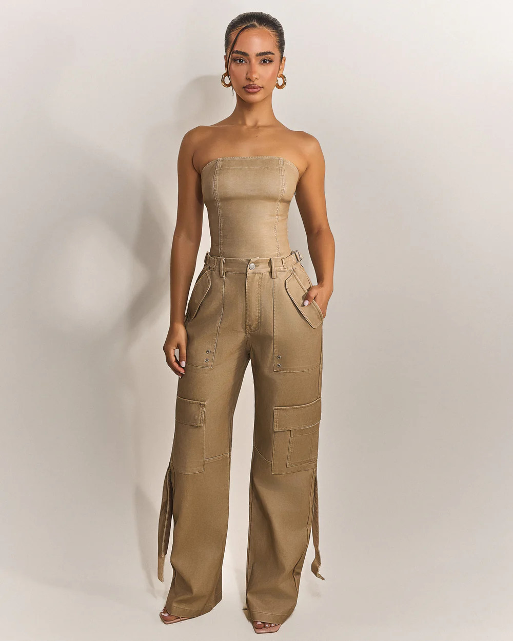The Zeda Corset in Light Brown Wash | Mars The Label