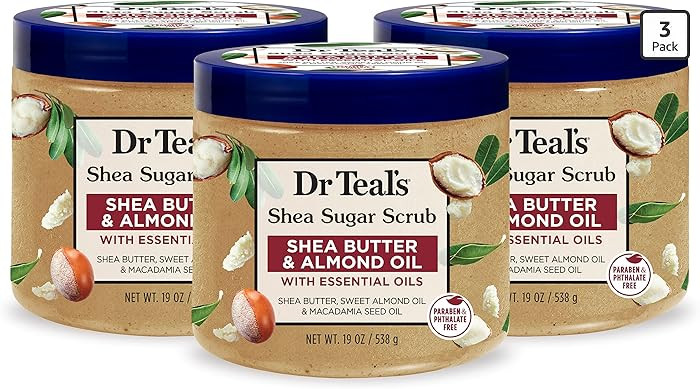 Dr Teal's Shea Sugar Body Scrub, Shea Butter with Almond Oil & Essential Oils, 19 oz (Pack of 3) | Amazon (US)