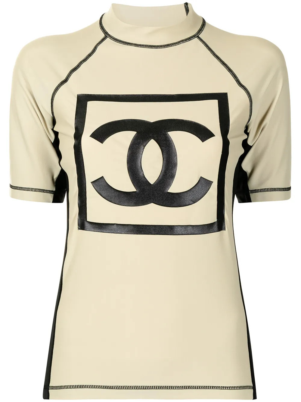 CHANEL Pre-Owned 2003 Sports CC patch T-shirt - White | Farfetch Global
