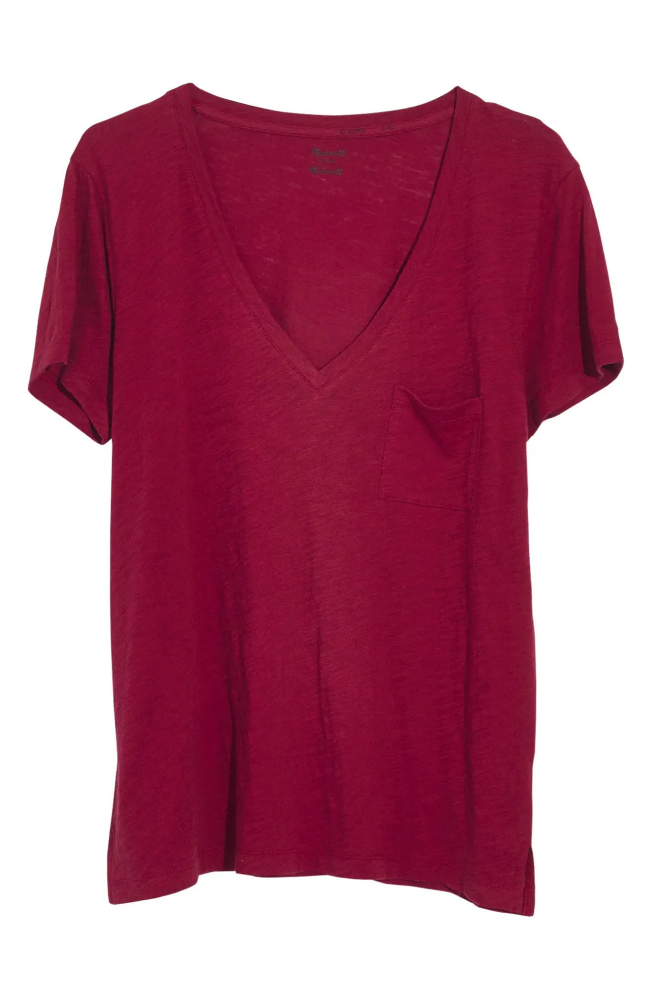 Madewell Whisper Cotton V-Neck Pocket Tee (Regular & Plus Size) | Nordstrom