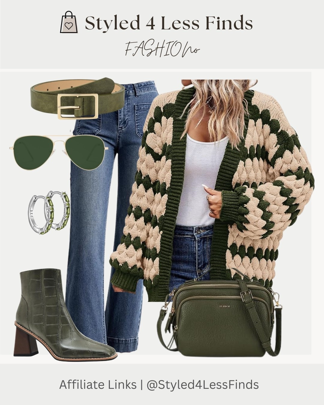 Cozy layers with a polished twist.
This chunky knit cardi paired with classic denim is my go-to for effortless winter style. Finished with rich olive accessories for a look that feels elevated but still everyday.

Style tip: Pull one color from your sweater (like olive) and repeat it in your accessories—belt, bag, boots—for an instantly pulled-together outfit.

#LTKcanada #LTKjeans #LTKover50style