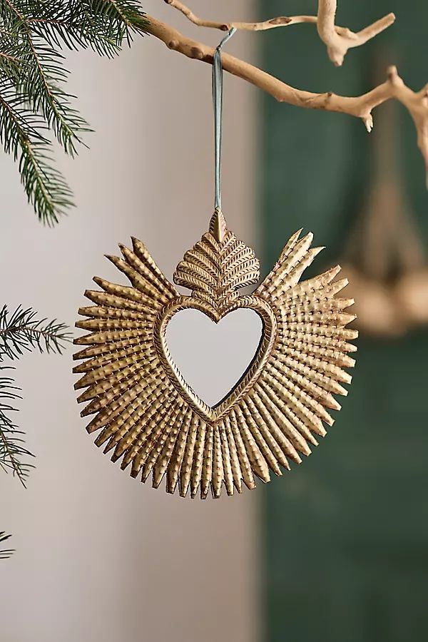 Gilded Mirrored Heart Ornament | Anthropologie (US)