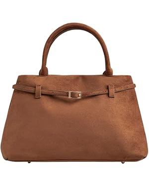 Base’ic Women’s Suede Tote Bag with Gold Hardware – Trendy Slouchy Shoulder Hobo Satchel Ha... | Amazon (US)