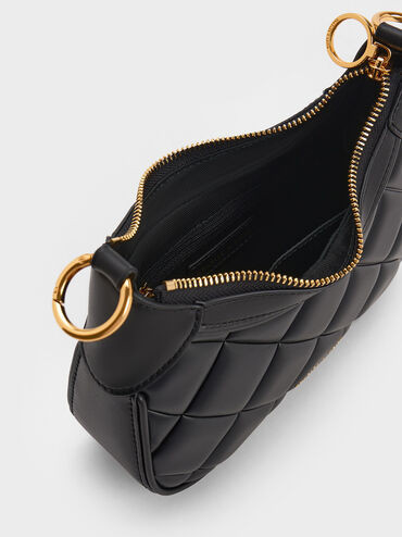 Black Mini Alcott Scarf Handle Quilted Bag | CHARLES & KEITH | Charles & Keith EU