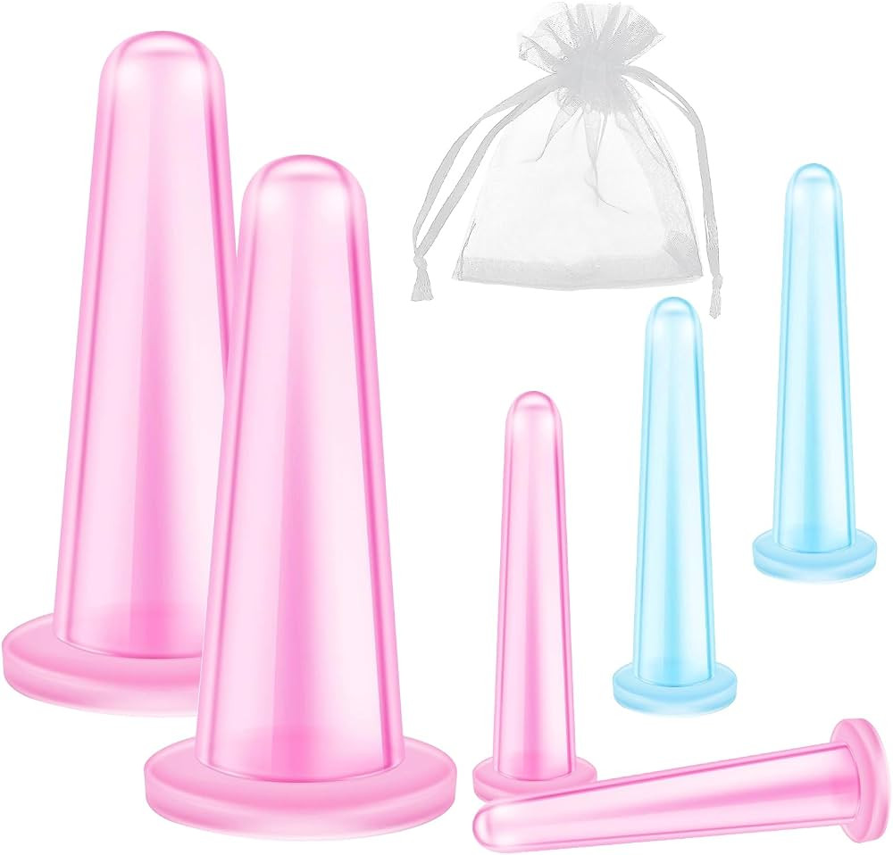 Face Cupping Set, 6 Pcs Silicone Facial Cupping Set for Face Cupping Tool Vacuum Massage Cup Kit ... | Amazon (UK)