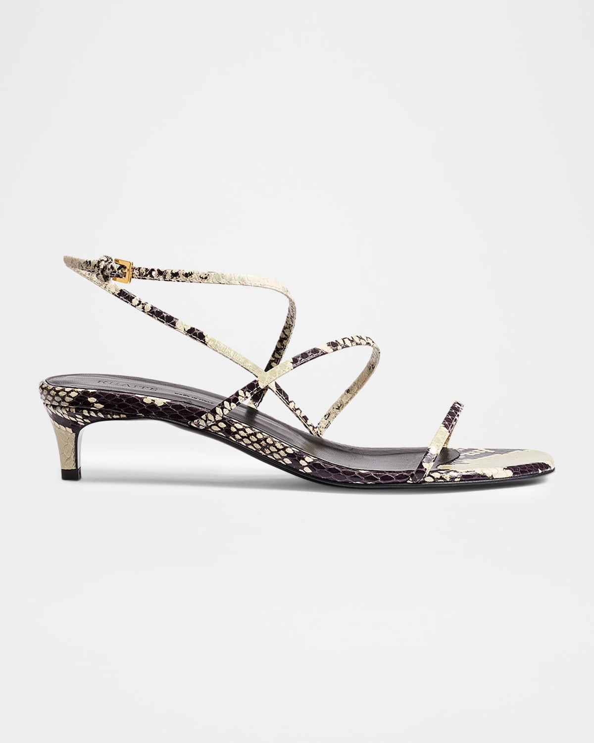 Strappy Python-Embossed Kitten Sandals | Neiman Marcus