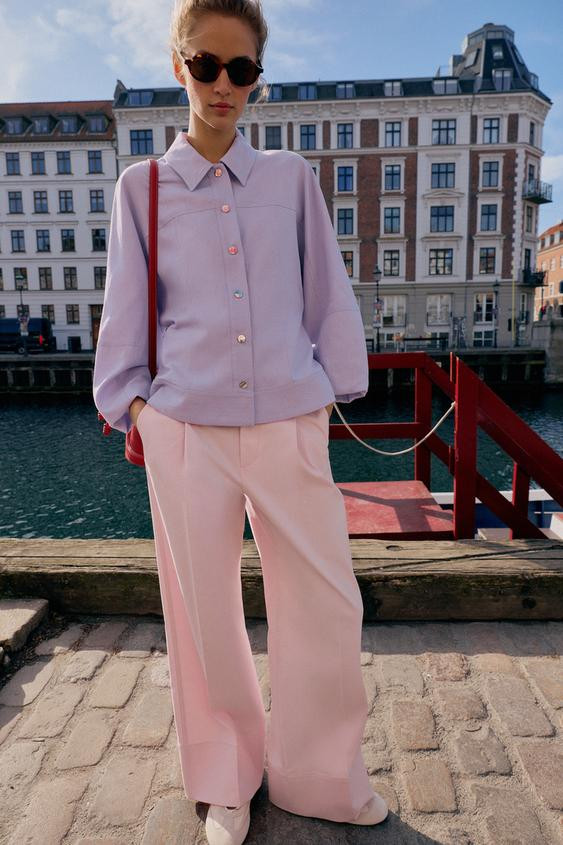 LINEN PUFF SLEEVE JACKET | Zara US