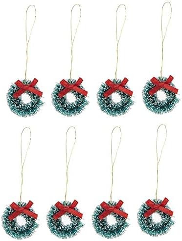 Mini Holiday Wreath -Tiny Sisal Wreath Accented with White Faux Snow & Red Bow -Crafts and Dolls ... | Amazon (US)