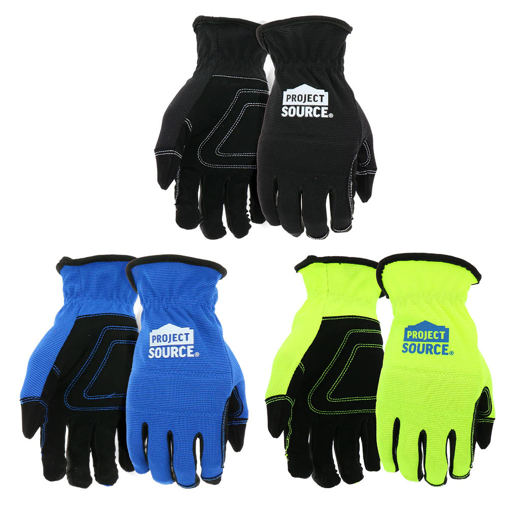Project Source X-large Synthetic leather Construction Gloves 3 -Pairs | LW86157-XL3P | Lowe's