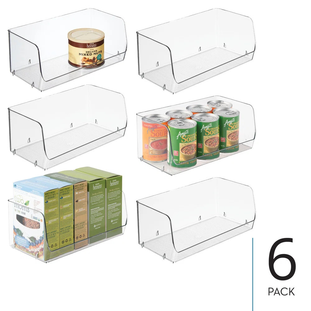 Stackable Open-Front Storage Bins - Kitchen and Pantry Organization - Storage for Snacks or Canne... | Wayfair North America