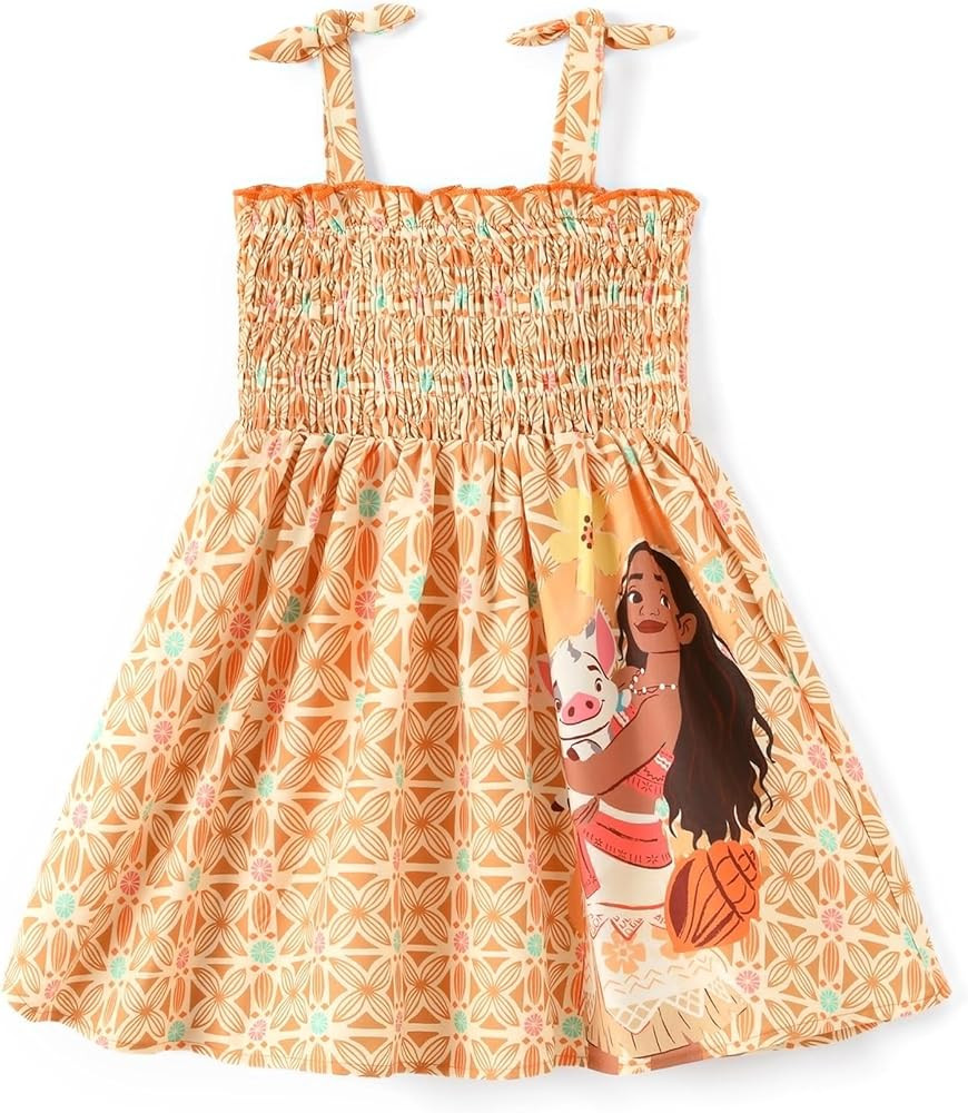 Disney Princess Frozen Elsa Minnie Mouse Toddler Girl Dress Bow Strap Smocked Summer Outfit Birth... | Amazon (US)