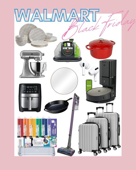 walmart black friday sale / black friday deals / walmart deals / dining plate sets / circle mirror / suit cases / vacuum / rumba / air fryer / little green machine / kitchen aid / cooking pot / cast iron  skillet 

#LTKHoliday #LTKSeasonal #LTKsalealert