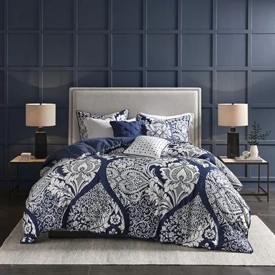 Sweeten Damask 100% Cotton 6 Piece Duvet Cover Set Charlton Home® Size: Full/Queen Duvet Cover + 2 S | Wayfair North America