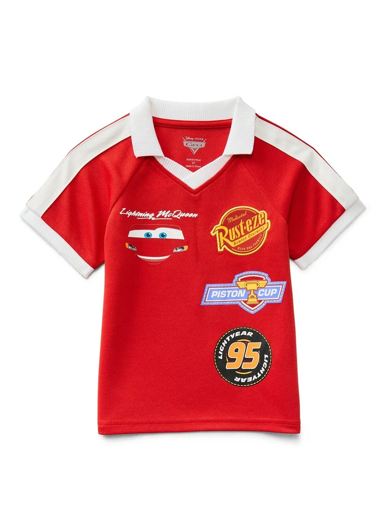Disney Pixar Cars Toddler Boy's Short Sleeve Collared Graphic Top, Sizes 12M-5T | Walmart (US)