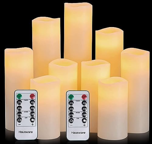 Hausware Flameless Candles Battery Operated Candles H 4" 5" 6" 7" 8" 9" Real Wax Pillar Flickerin... | Amazon (CA)