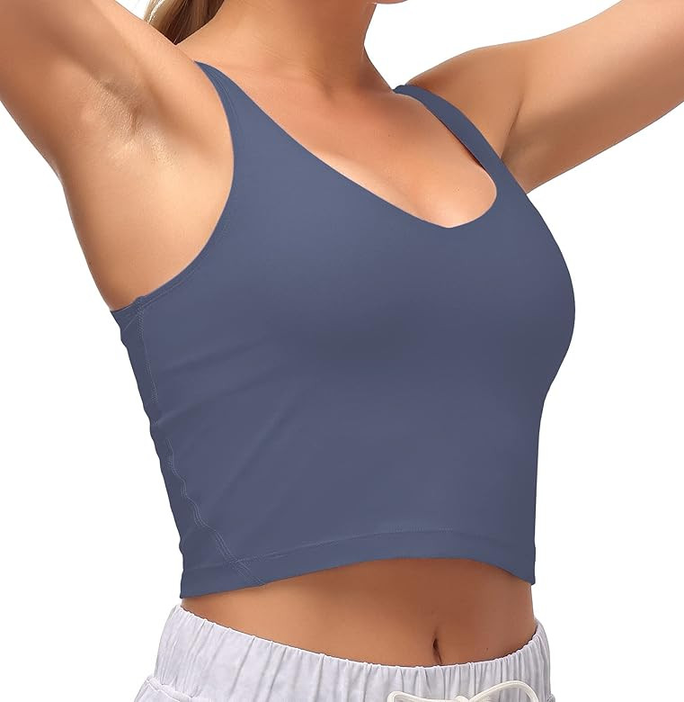 Dragon Fit Sports Bra for Women Longline Padded Bra Yoga Crop Tank Tops Fitness Workout Runni... | Amazon (US)