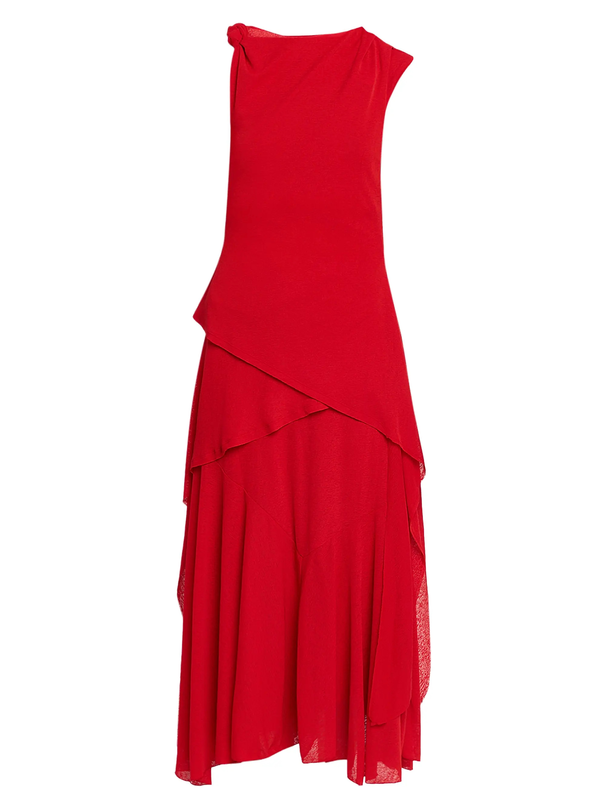 Ganni Marl Draped Knot Mesh Midi-Dress | Saks Fifth Avenue | Saks Fifth Avenue